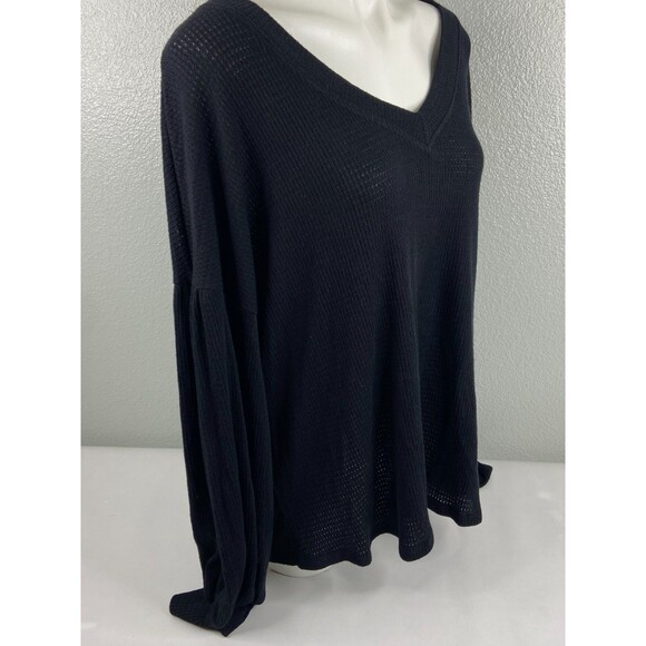 Andree Women 1X Black Sweater Long Sleeve Lightweight Casual NWT - Picture 3 of 9